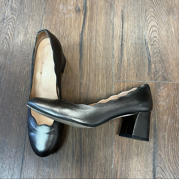 French sole FS/NY metallic gray wave heel - Picture 3 of 4